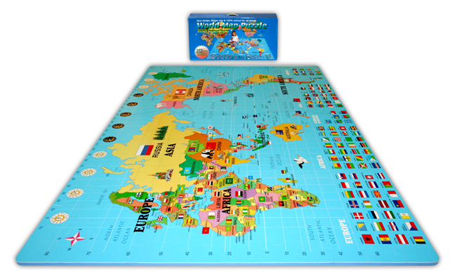 World Map-Puzzle Mat
