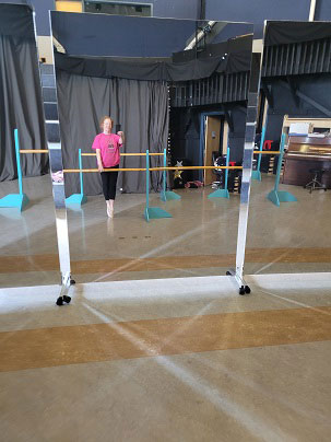 dance mirror on wheels